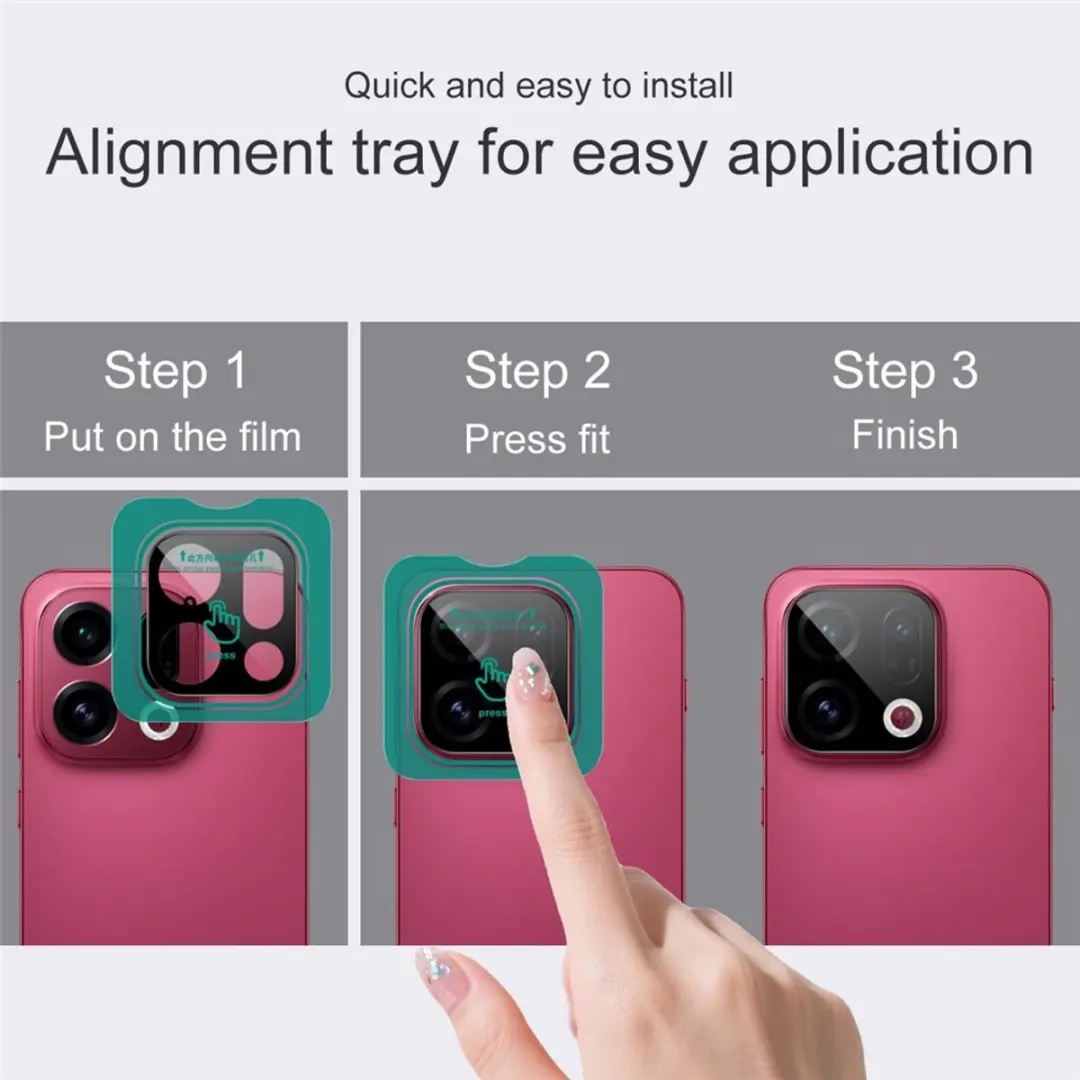 Imak 9H Tempered Glass Camera Lens Protector OPPO Find X9 - Zwart