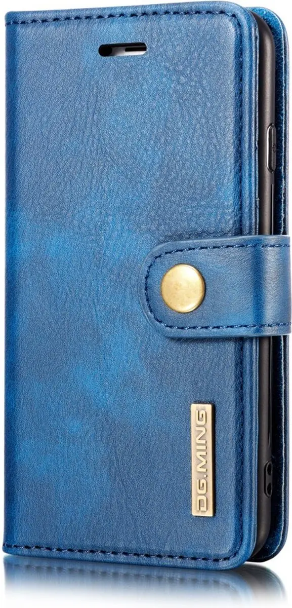 DG.MING iPhone Hoesje 2-in-1 Book Case Blauw - 3 Pasjes