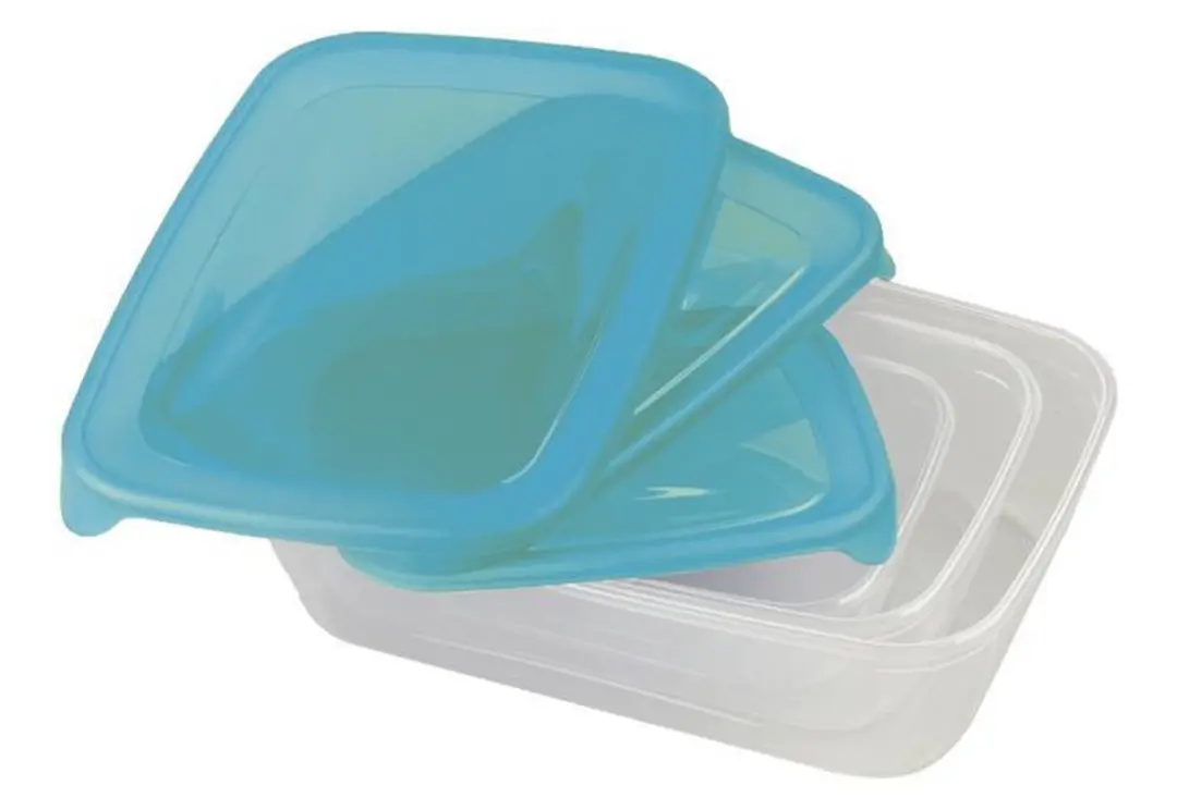 Curver Fresh & Go Vershoudbakjes 3-delig - 0,5L/1L/2L - Transparant/Blauw