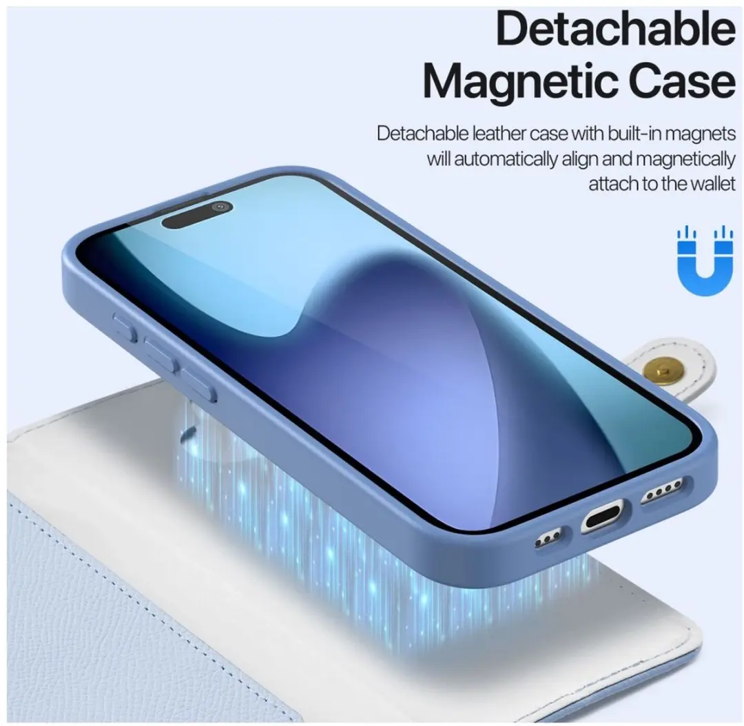 Dux Ducis Lawa iPhone 17 Hoesje - Blauw MagSafe Portemonnee