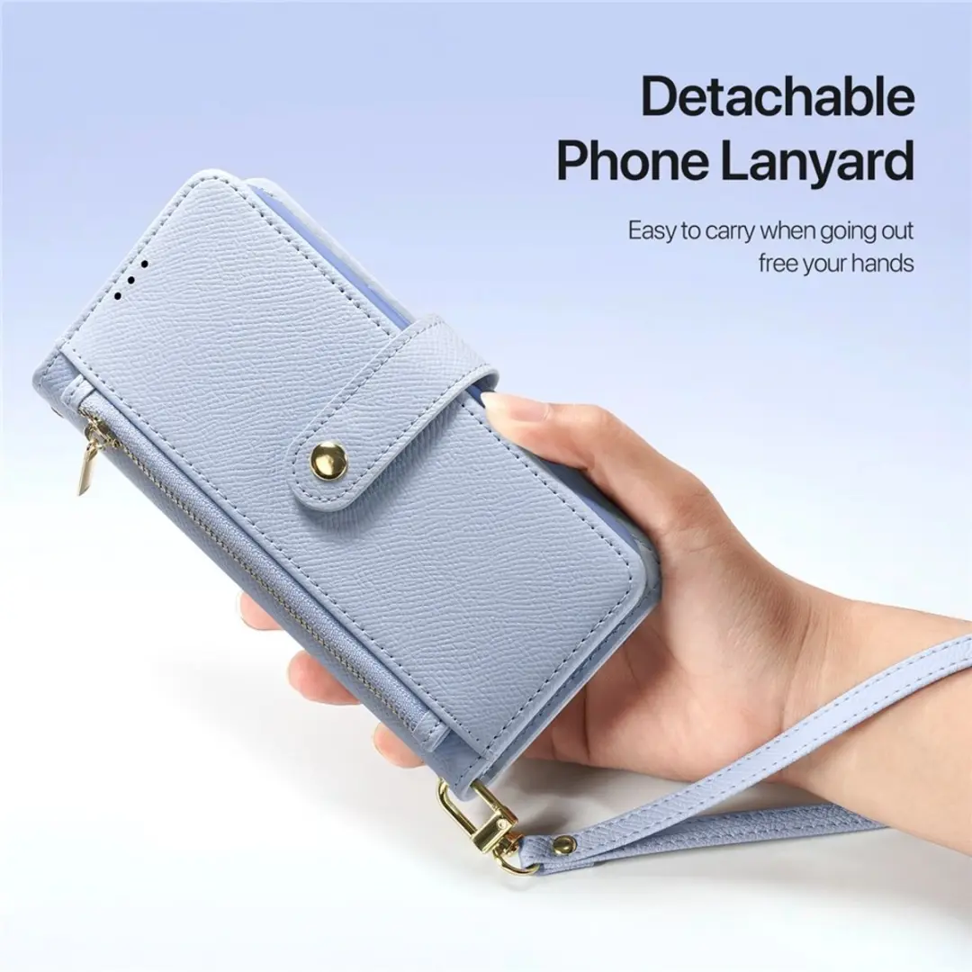 Dux Ducis Lawa iPhone 17 Hoesje - Blauw MagSafe Portemonnee - afbeelding 6 van 6