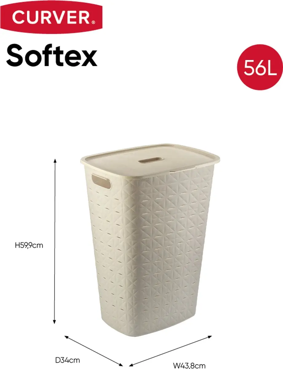 Curver Softex Wasmand 101L - 2x 56L+45L Beige