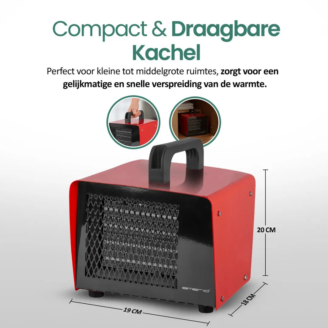 Emerio FH-107760.2 Ventilatorkachel 2000W - Rood