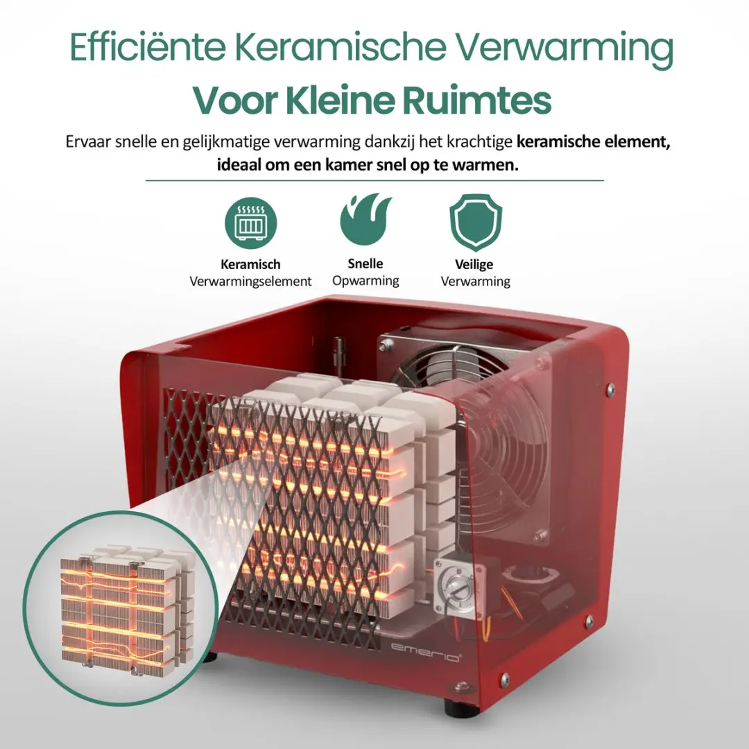 Emerio FH-107760.2 Ventilatorkachel 2000W - Rood