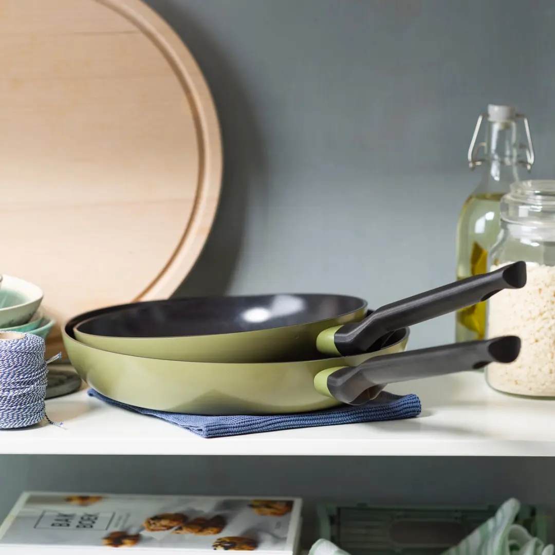 BK Enjoy Pannenset 3-delig 24/28cm - Olijfgroen