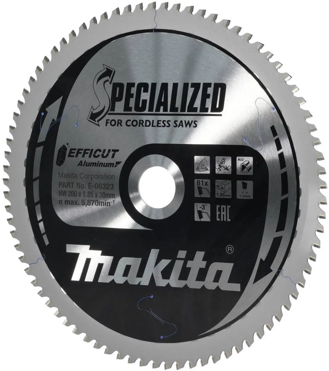 Makita E-06323 Afkortzaagblad Aluminium 260mm - 81T