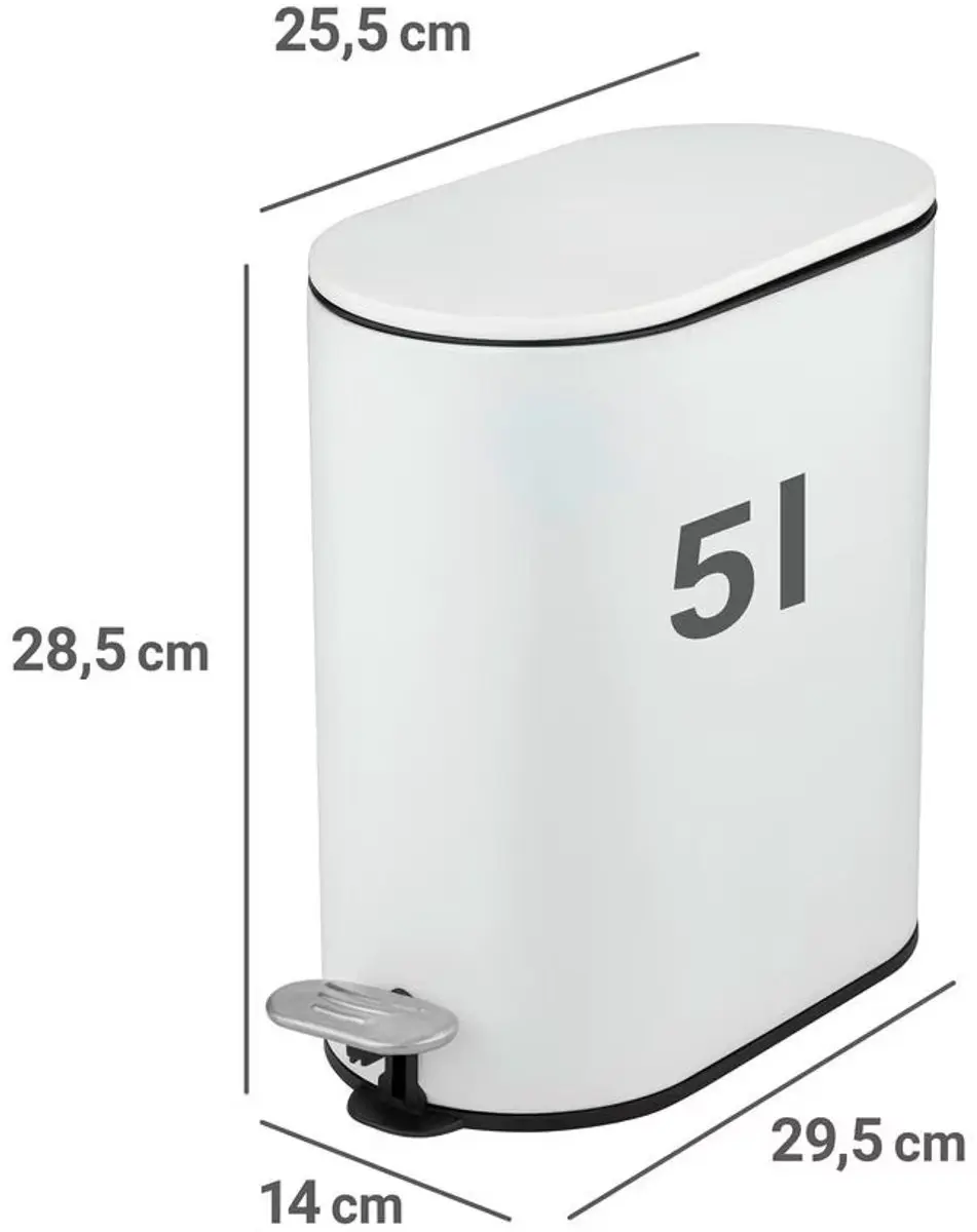 Wenko Collungo Afvalemmer 5L - wit - afbeelding 6 van 6