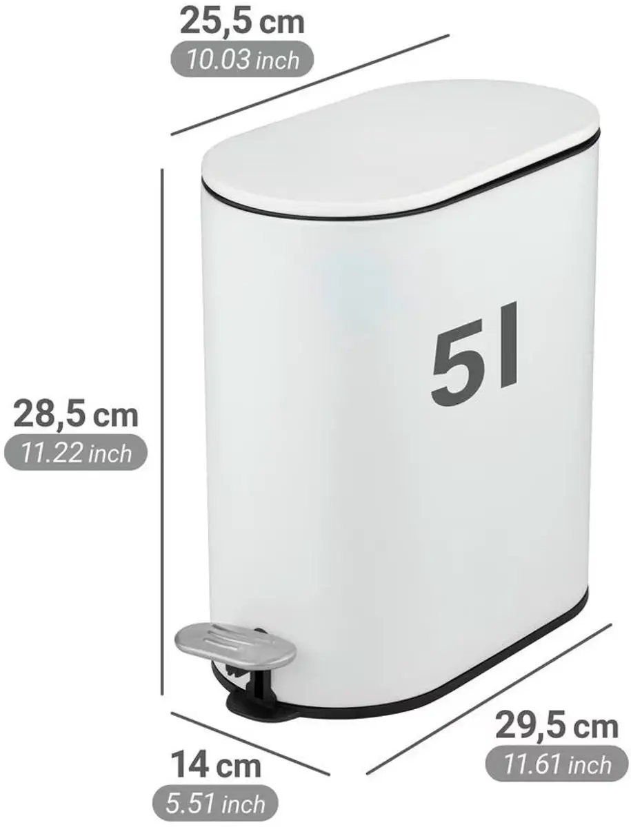 Wenko Collungo Afvalemmer 5L - wit