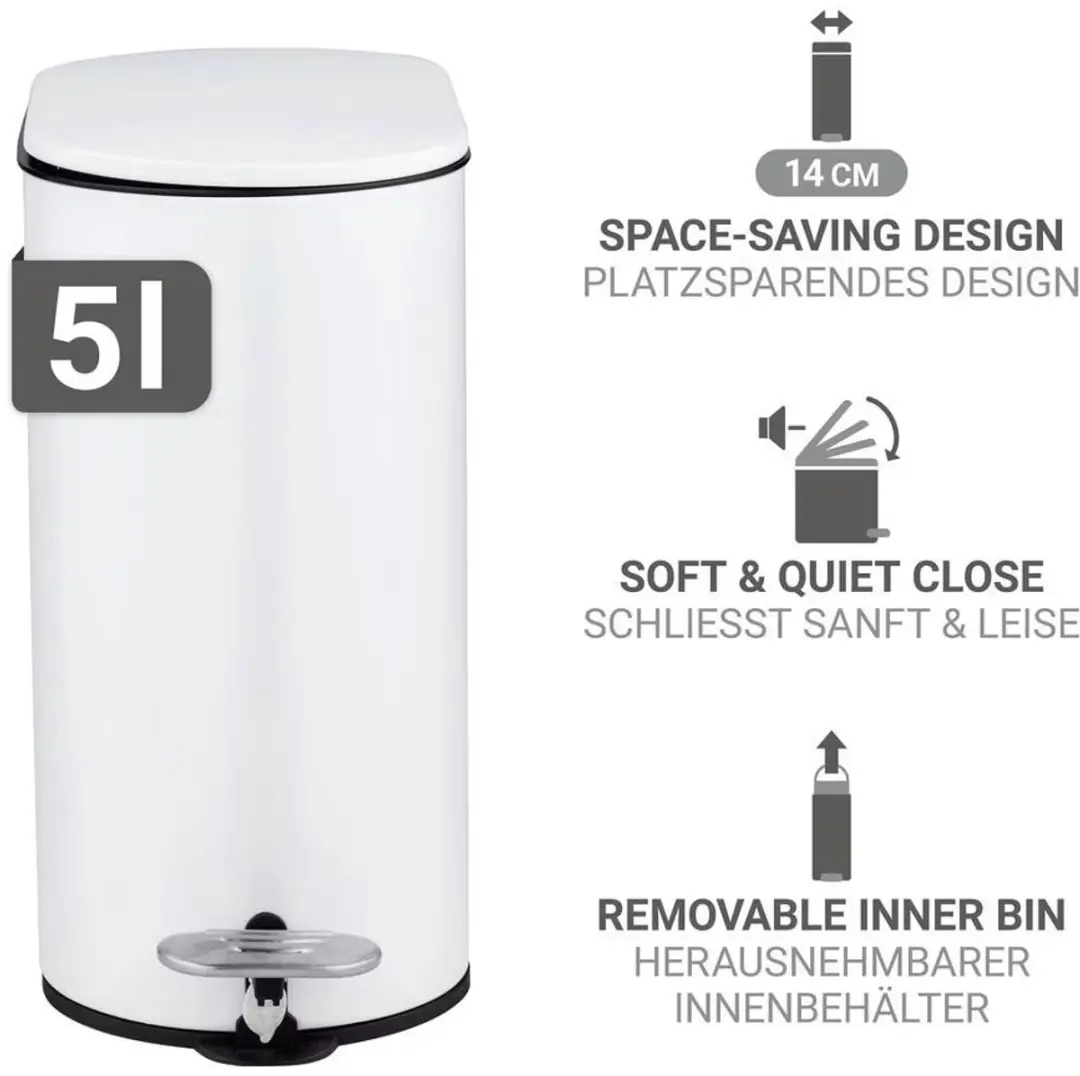 Wenko Collungo Afvalemmer 5L - wit