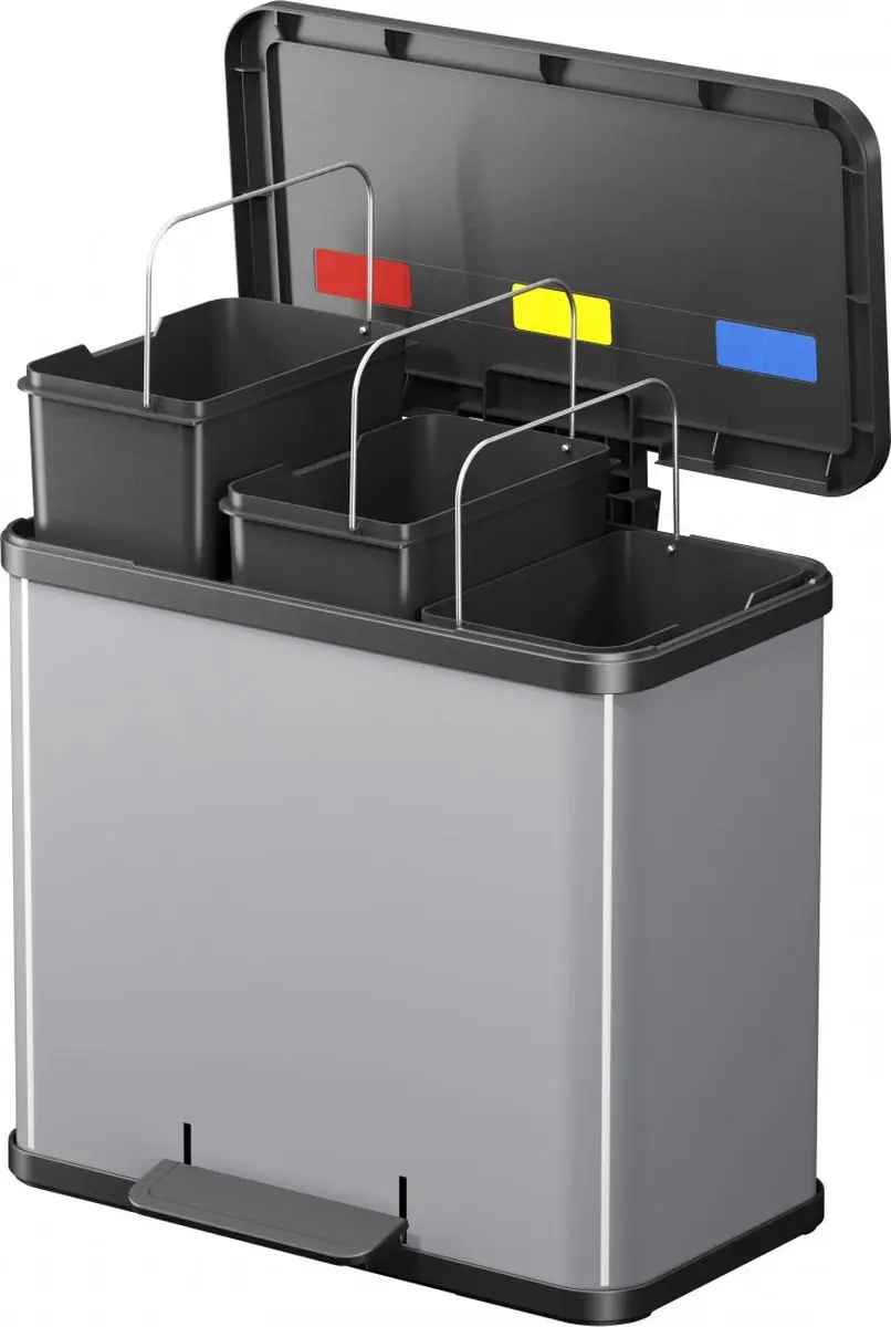 Hailo Öko Trio Plus Prullenbak 3x9L - Zilver
