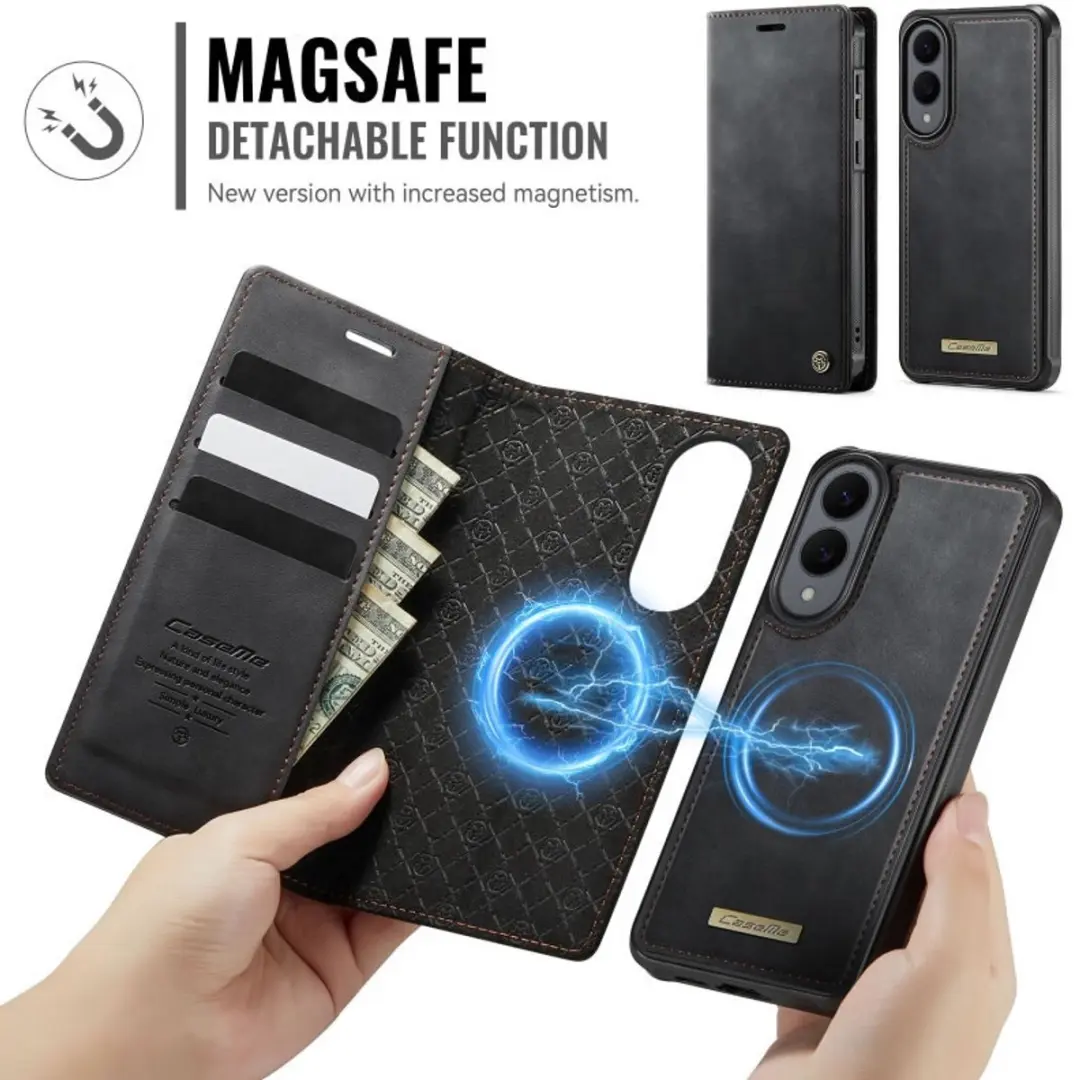 Caseme Luxe 2-in-1 Portemonneehoes Backcover Galaxy S25 Edge - Zwart
