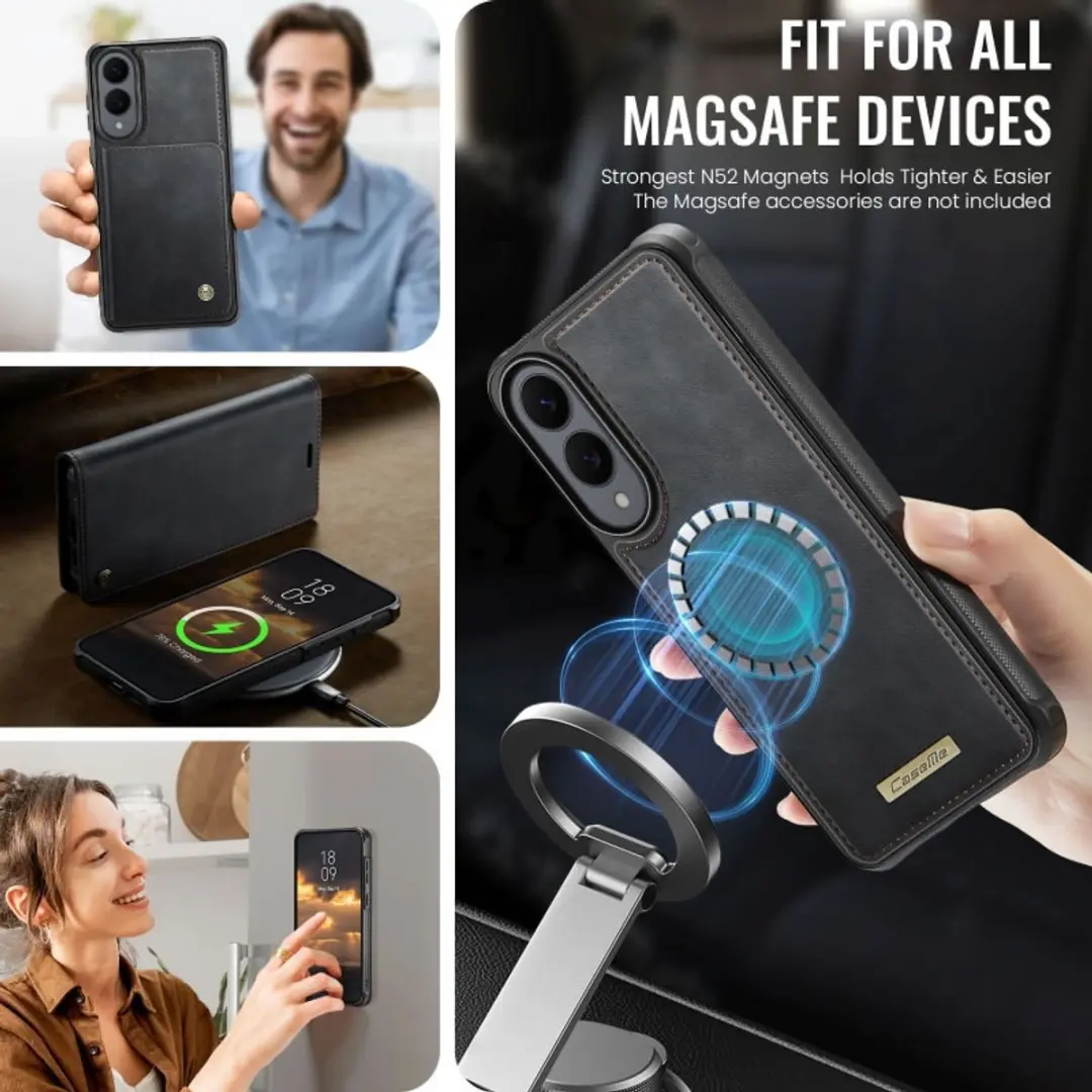 Caseme Luxe 2-in-1 Portemonneehoes Backcover Galaxy S25 Edge - Zwart