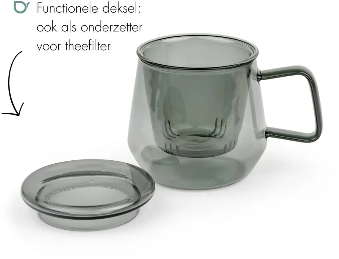 Bredemeijer Tea for One Theeglas Livorno 290ml - Zwart