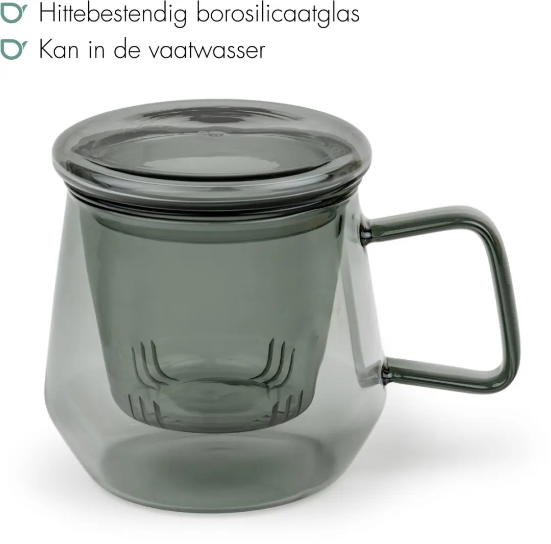 Bredemeijer Tea for One Theeglas Livorno 290ml - Zwart