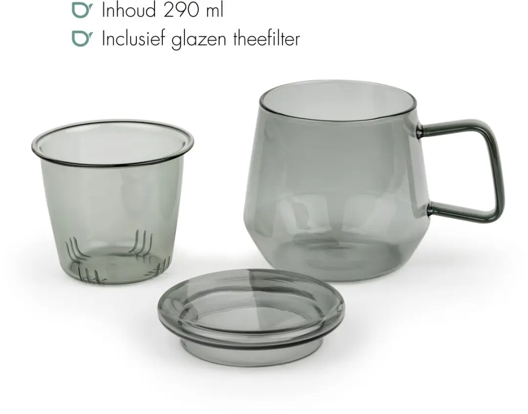 Bredemeijer Tea for One Theeglas Livorno 290ml - Zwart