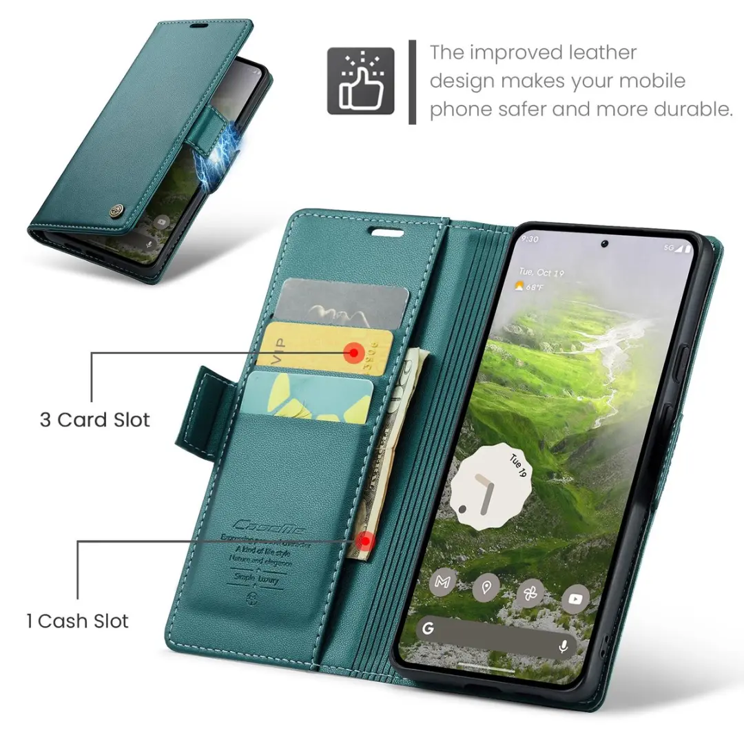 CaseMe 023 Wallet Book Hoesje - Google Pixel 10/10 Pro - Groen