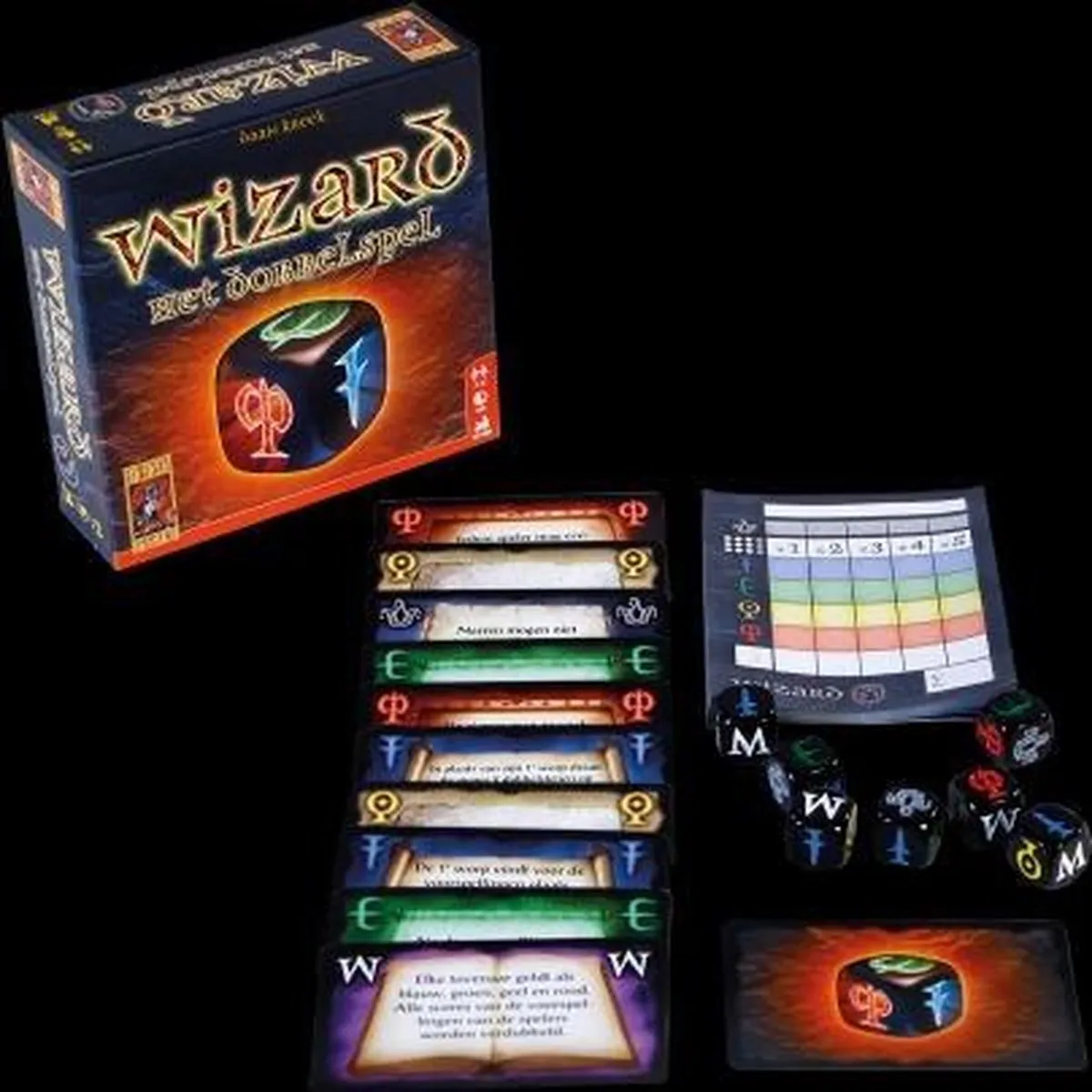 999 Games Wizard Het Dobbelspel - 10 Kaarten 7 Dobbelstenen - afbeelding 6 van 6