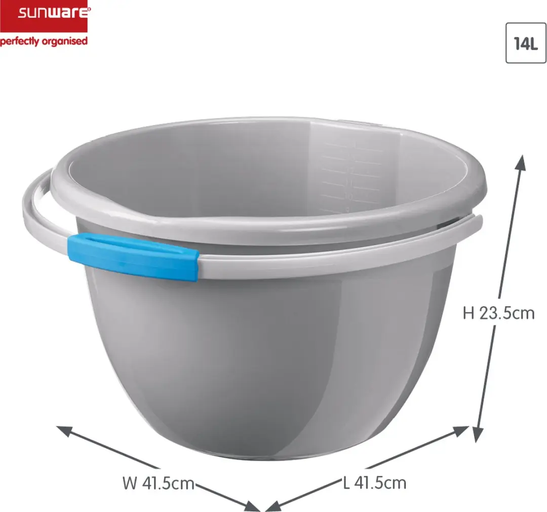 Sunware Water-Line Emmer 14L - Set van 4 - Grijs