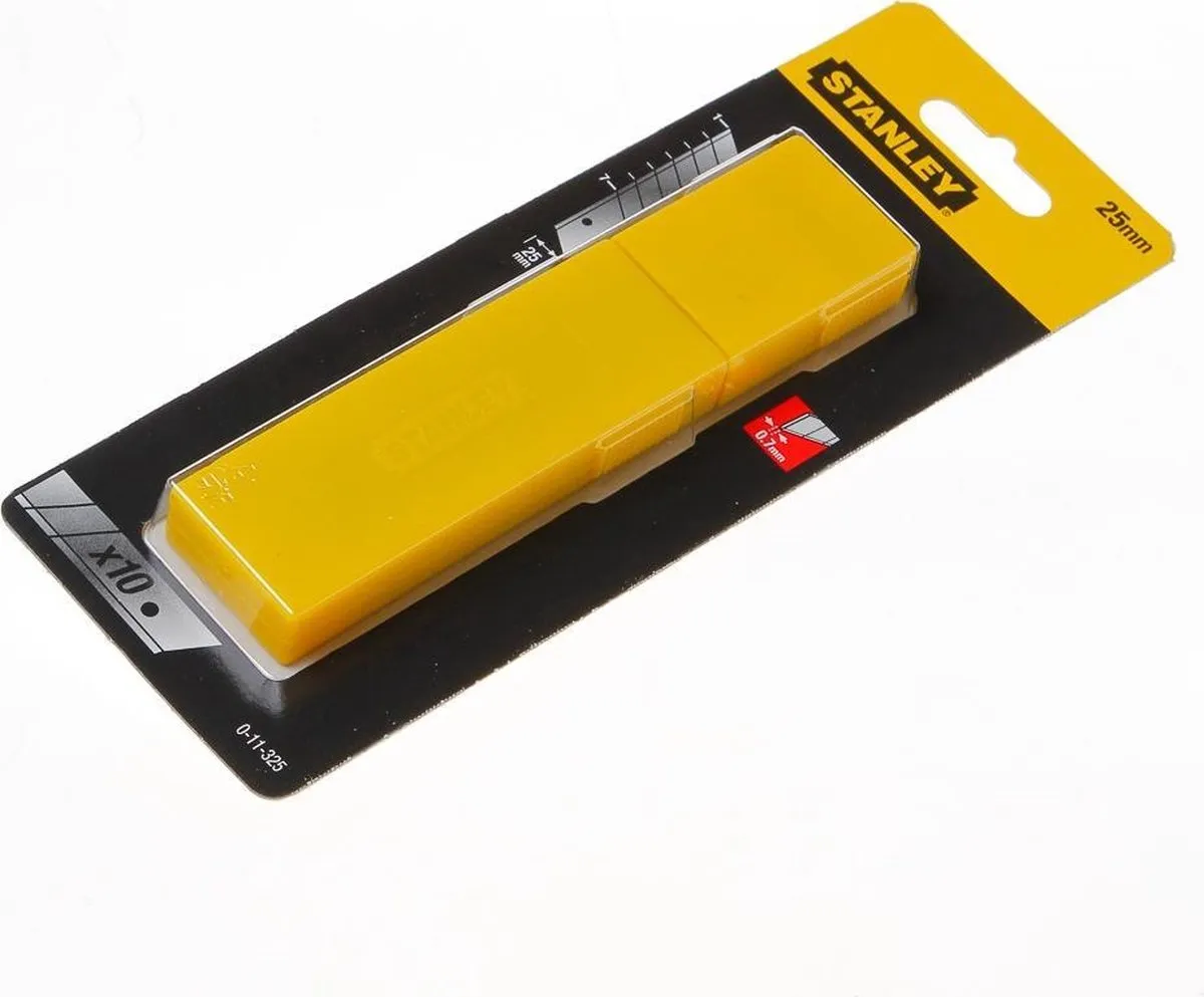 Stanley Afbreekmesjes 25mm - 10 Stuks - Zwart/Geel