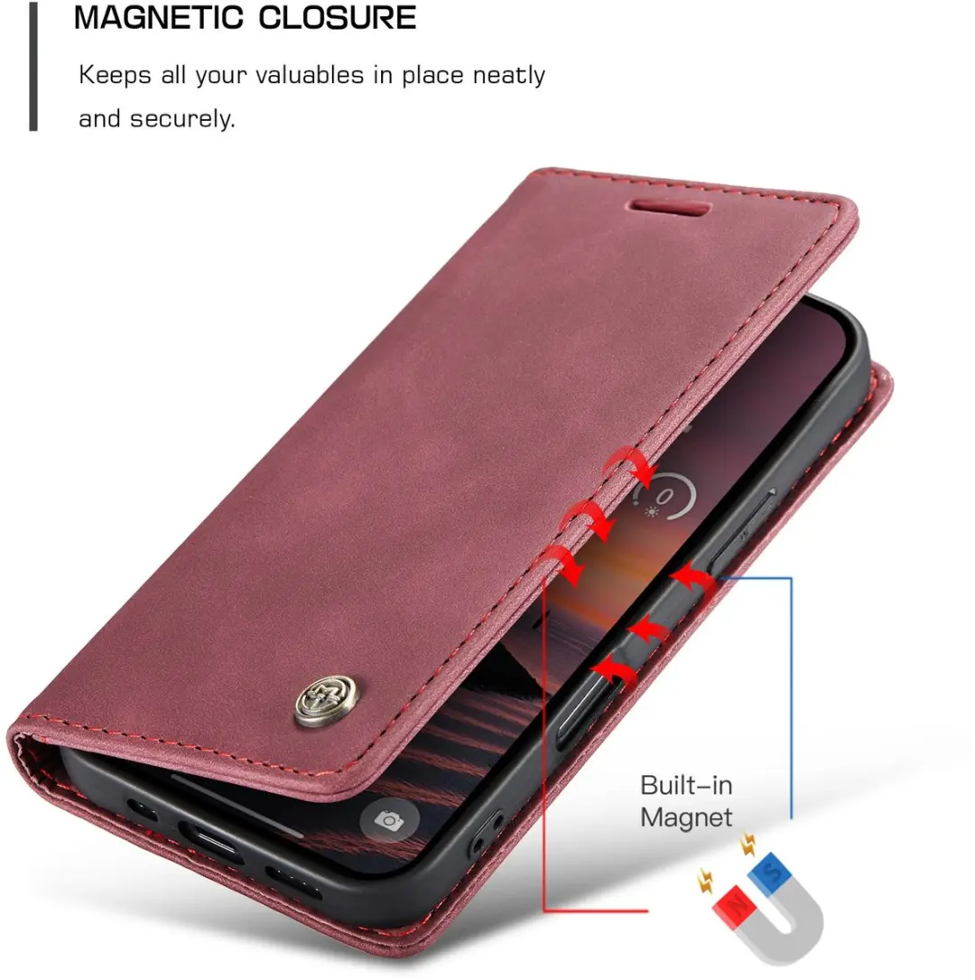 CaseMe 013 Book Case iPhone 17 Pro Max Hoesje - Bordeaux