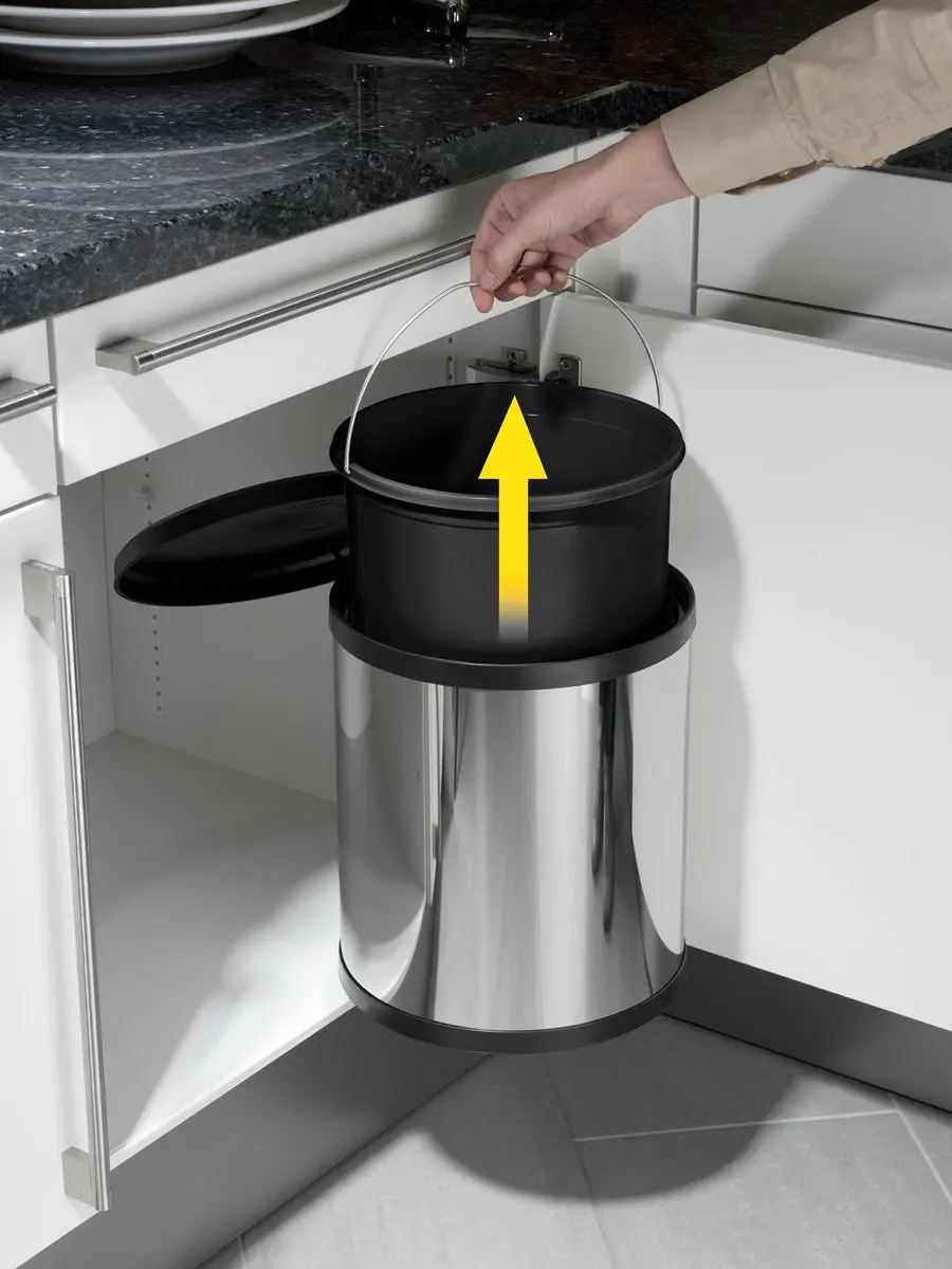 Hailo Compact-Box M Inbouwprullenbak 15L - RVS