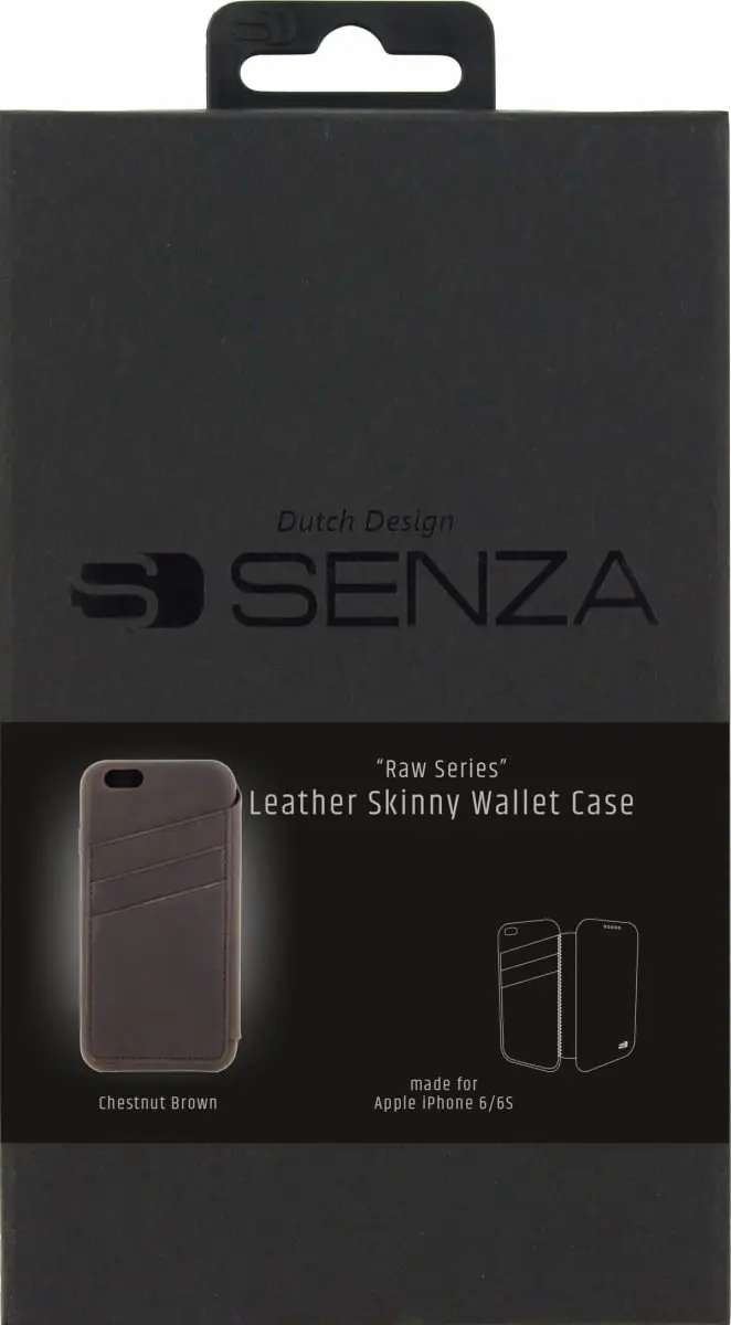 Senza Raw Skinny Leren Portemonnee iPhone 6/6s - Bruin WALCS1029 - afbeelding 6 van 6