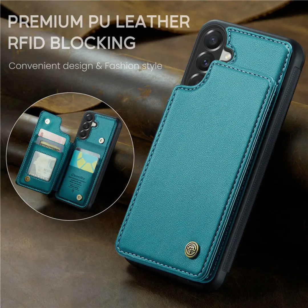 Caseme Portemonnee Backcover Galaxy A57 - Anti-RFID Groen