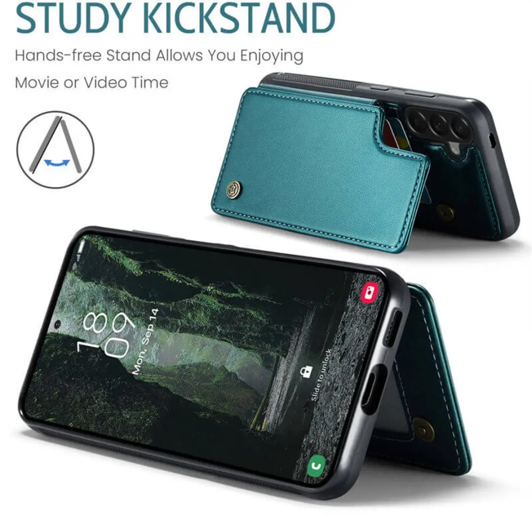 Caseme Portemonnee Backcover Galaxy A57 - Anti-RFID Groen