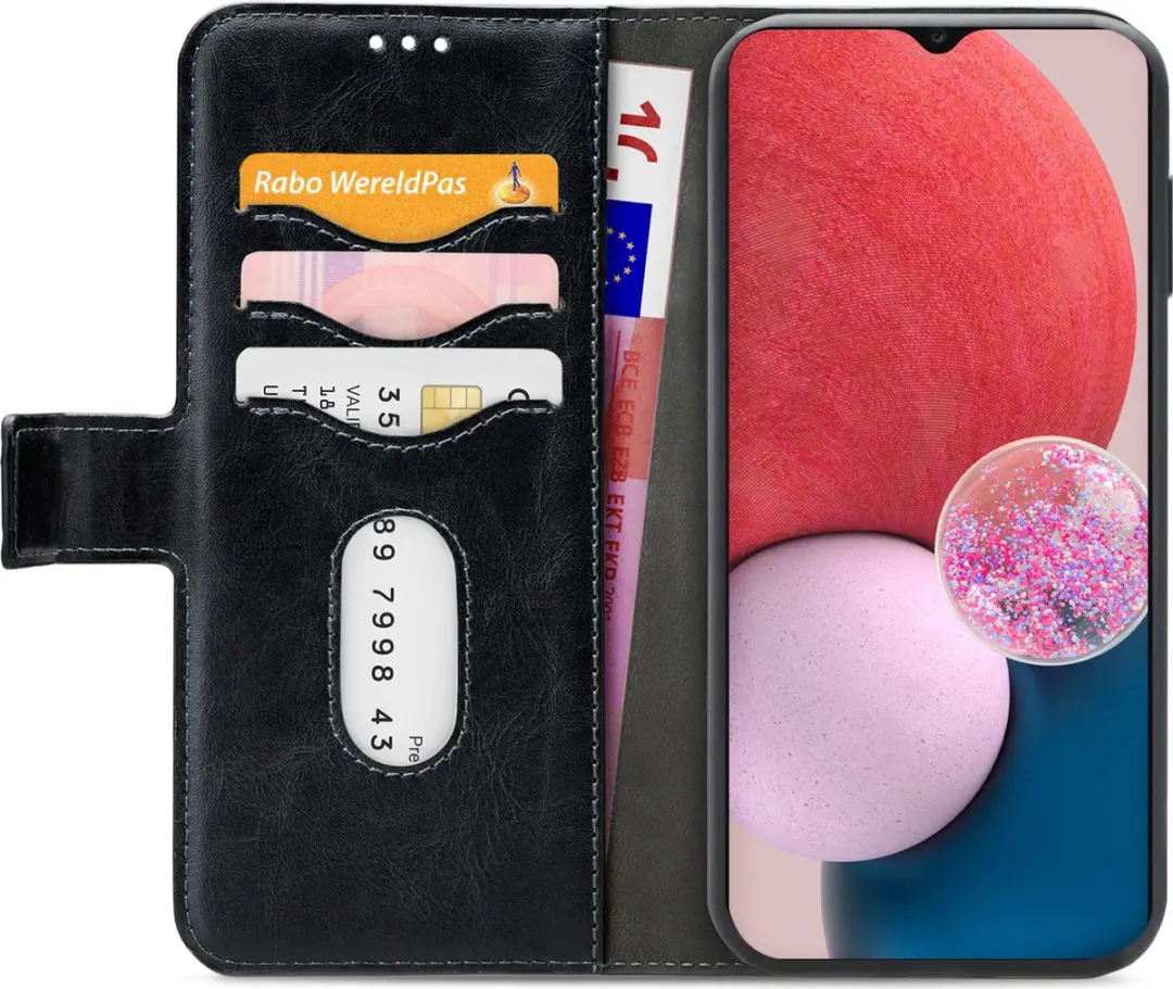 Mobilize Bookcase Hoesje Samsung Galaxy A13 4G - Zwart - Kunstleer - 4 Pasjes