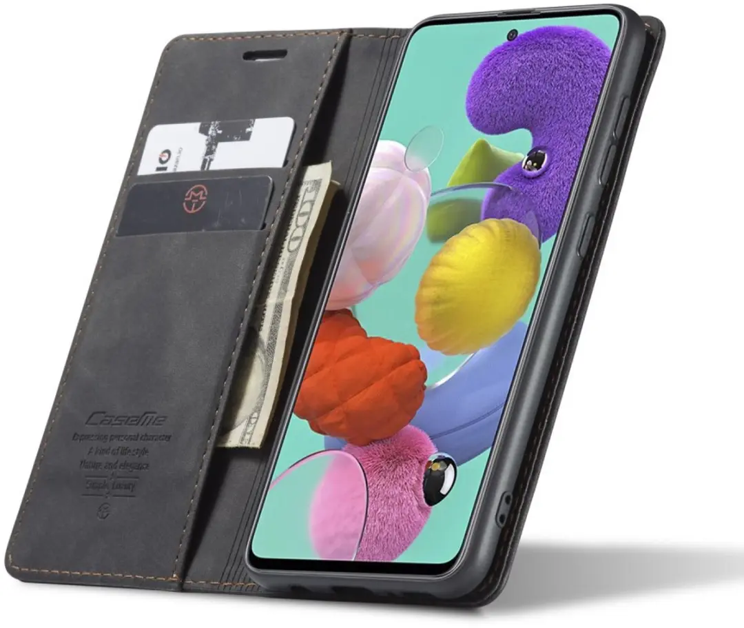 Caseme Book Case A515-17 - Samsung Galaxy A51 Hoesje - 2 Pasjes - Zwart