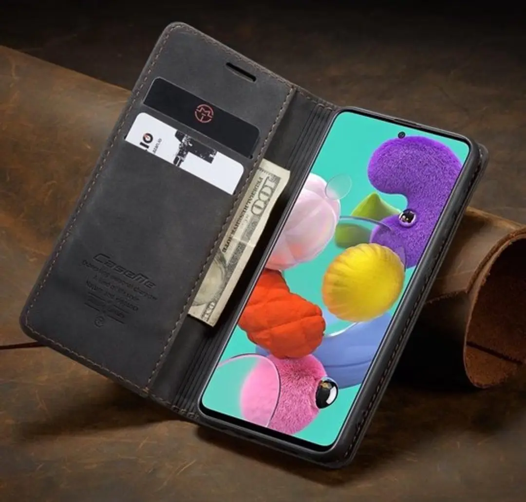 Caseme Book Case A515-17 - Samsung Galaxy A51 Hoesje - 2 Pasjes - Zwart