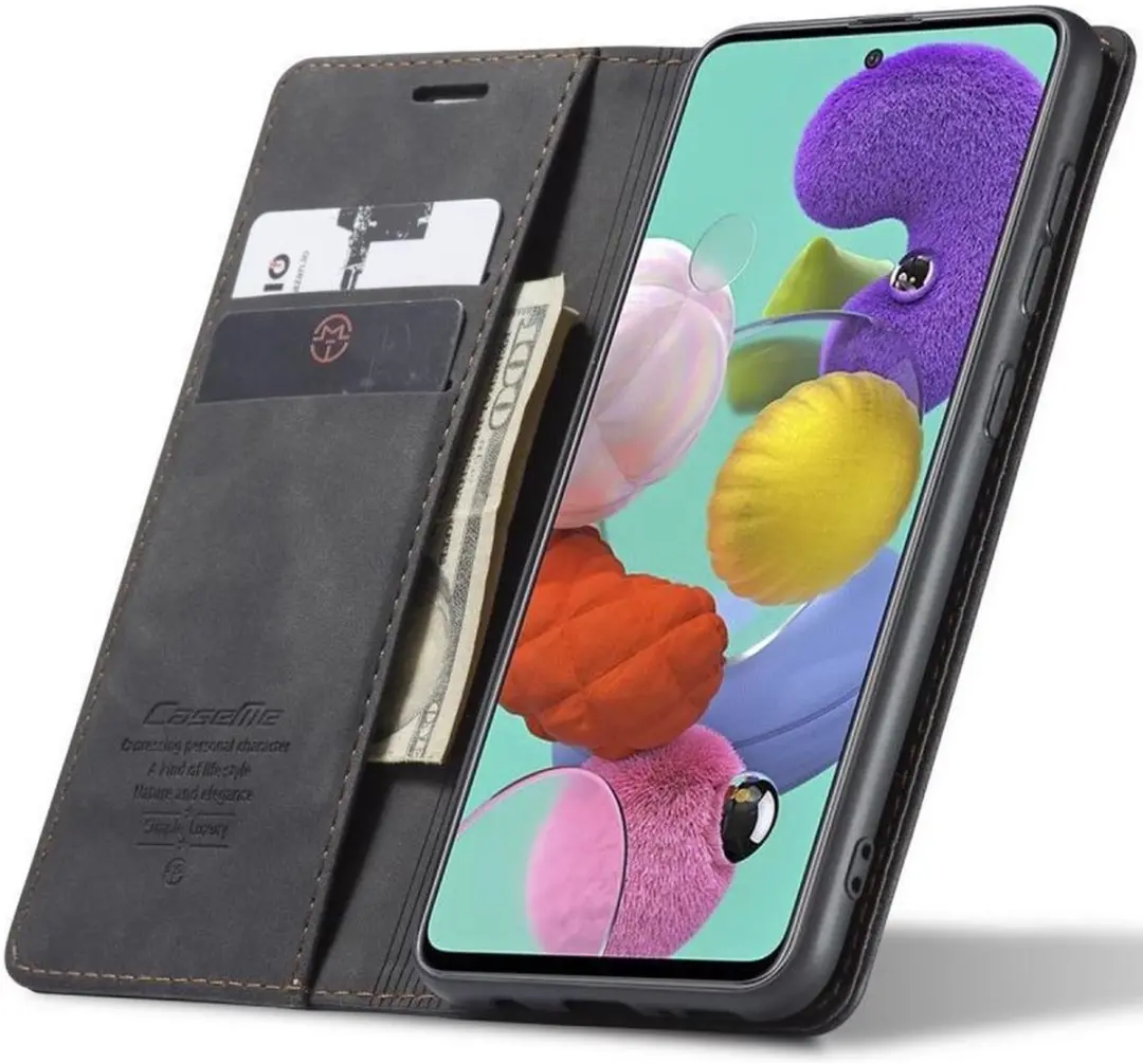 Caseme Book Case A515-17 - Samsung Galaxy A51 Hoesje - 2 Pasjes - Zwart