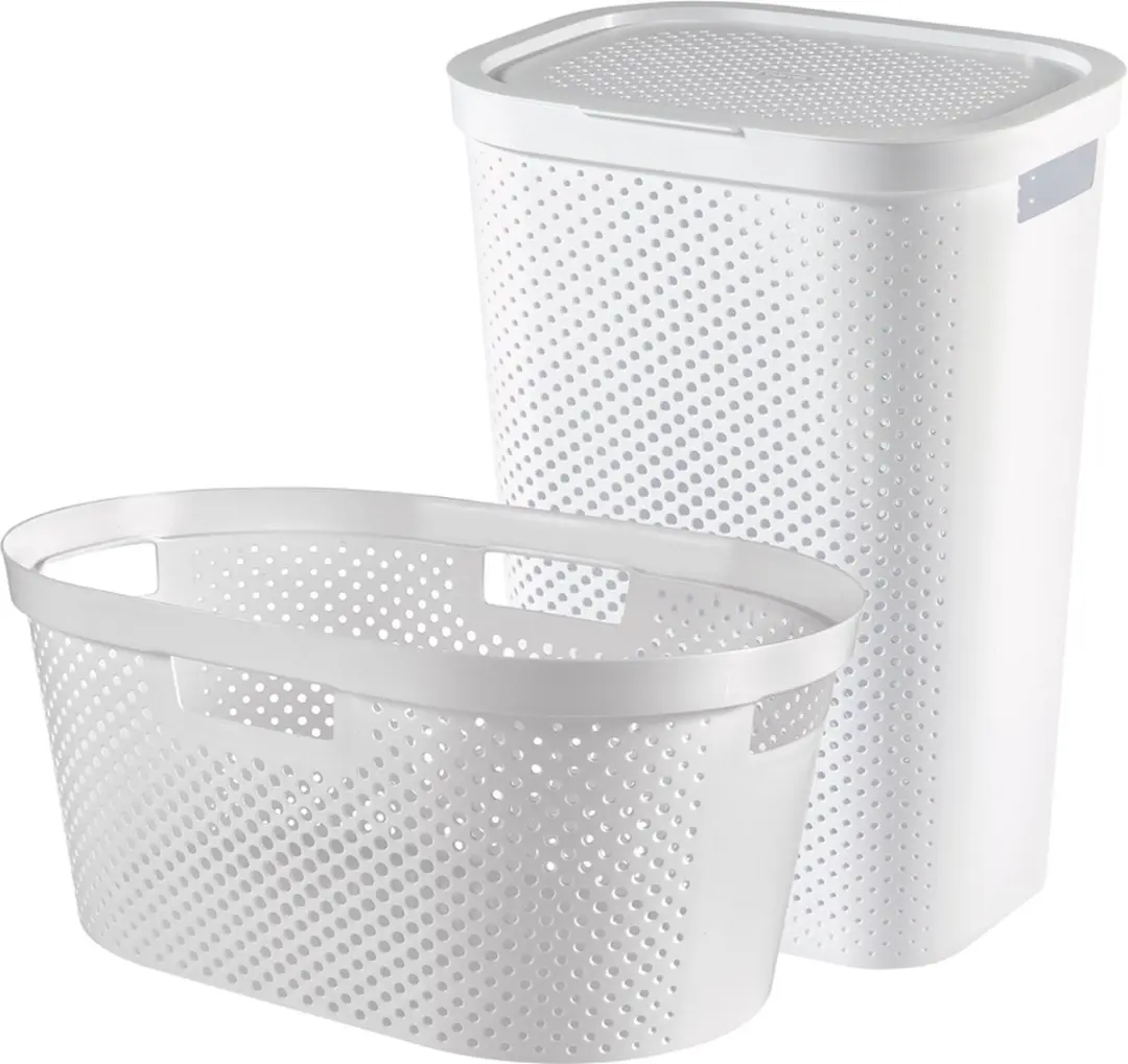 Curver Infinity Recycled Wasmand met deksel 60L + Wasmand 40L