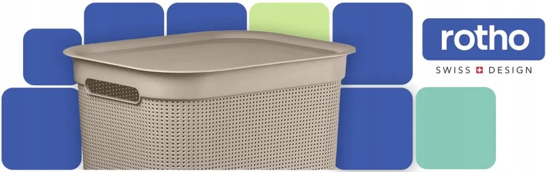 Rotho Brisen 50L Wasmand met deksel - Beige