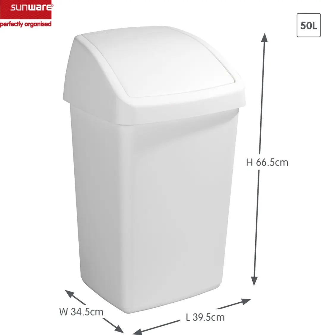 Sunware Delta Prullenbak 50L - Set van 2 - Wit