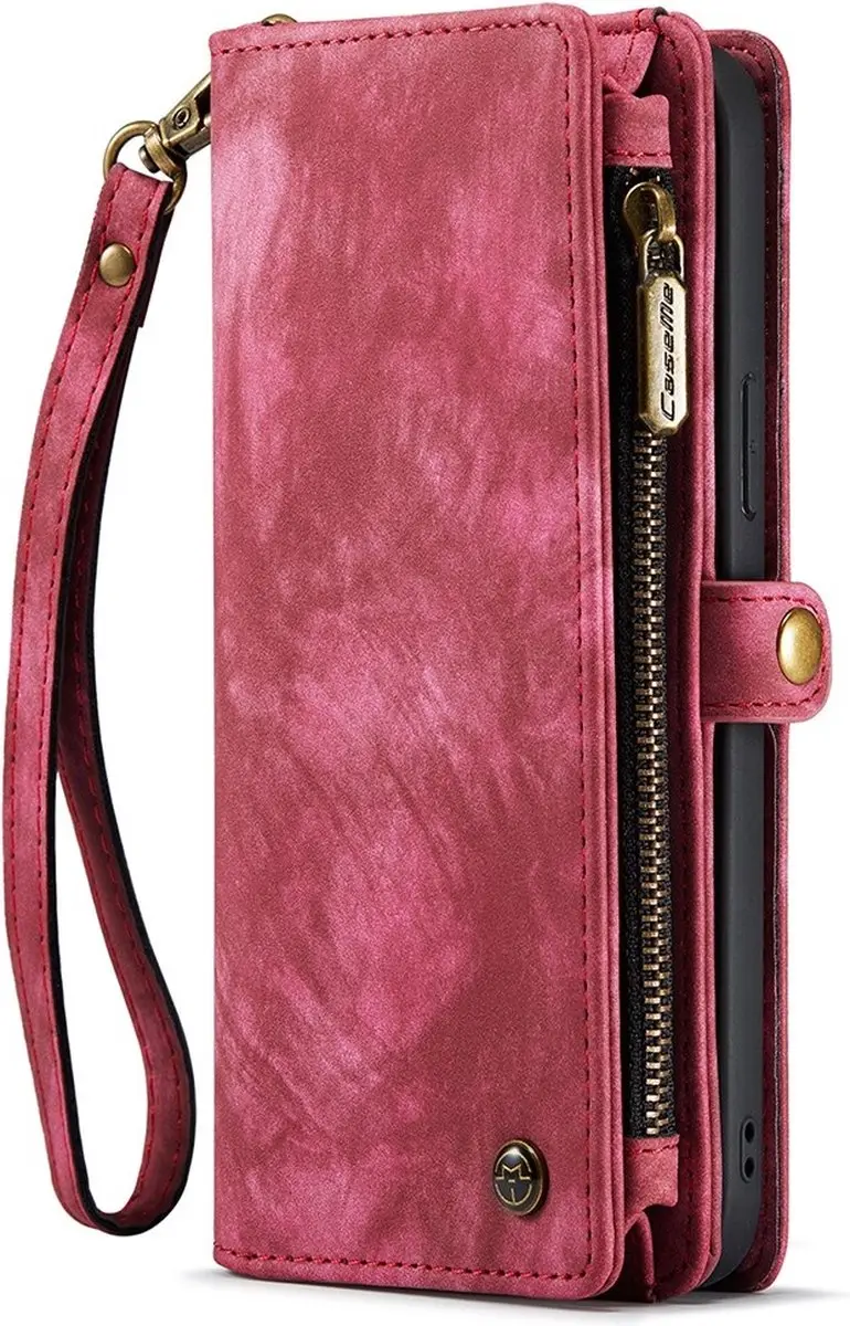 Caseme Vintage 2-in-1 Portemonnee Hoes Rood - iPhone 15 Plus