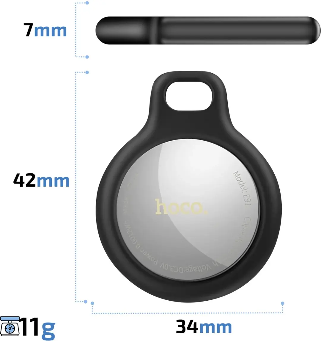 Hoco E91 Bluetooth Tracker - Zwart