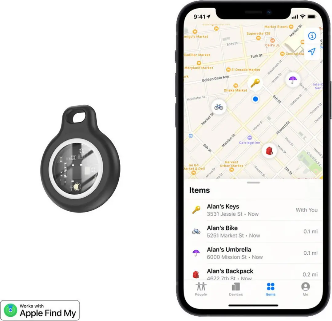 Hoco E91 Bluetooth Tracker - Zwart - afbeelding 6 van 6