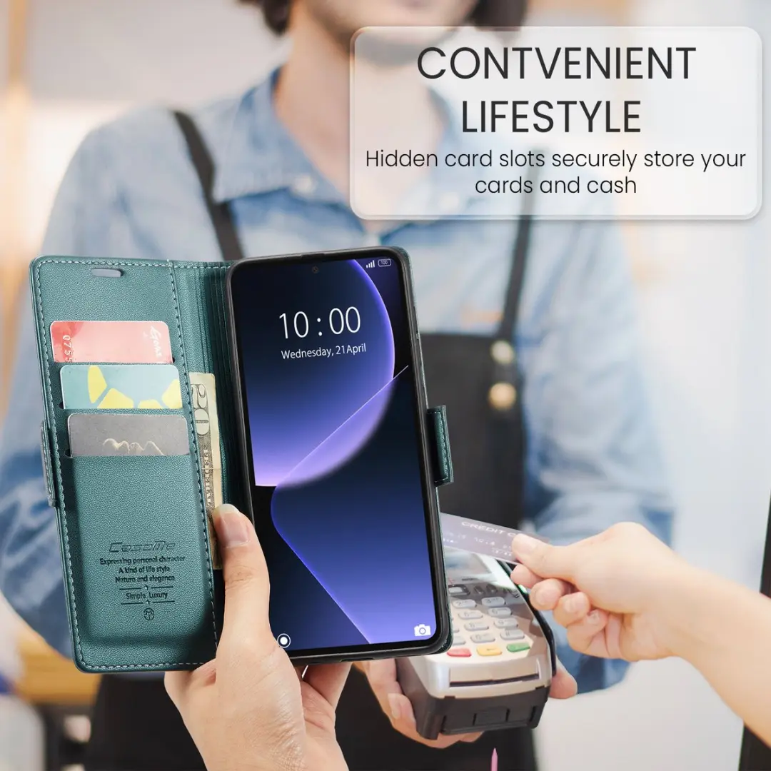Caseme Wallet Case voor Xiaomi Redmi Note 12 Pro+ - Groen