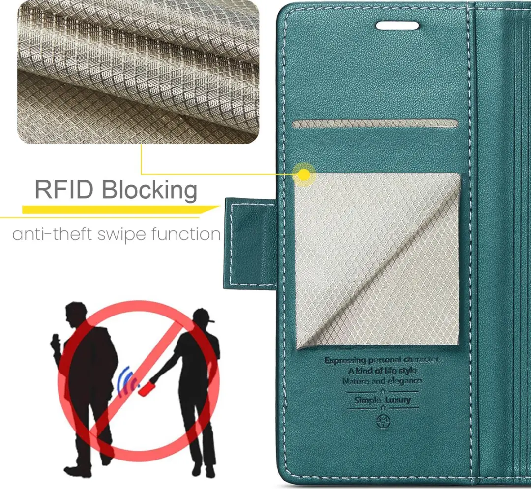 Caseme Wallet Case voor Xiaomi Redmi Note 12 Pro+ - Groen - afbeelding 6 van 6