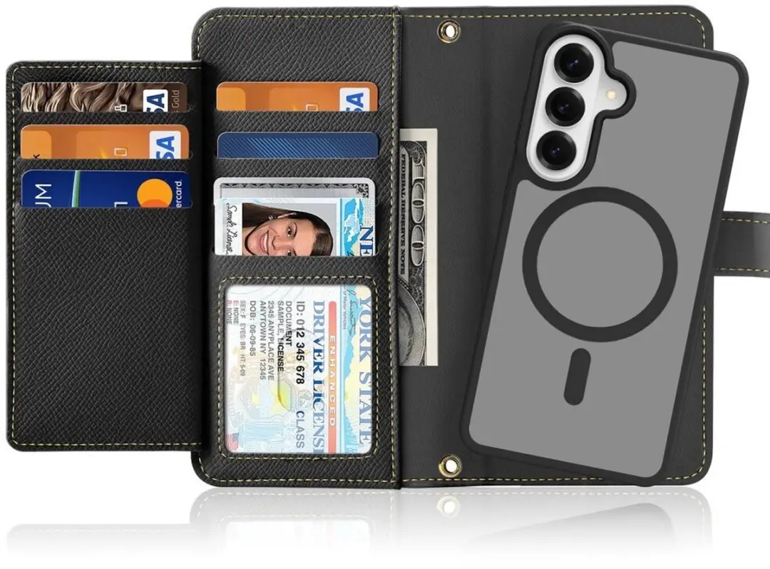 Dux Ducis Lawa Hoesje Samsung Galaxy S26 Plus - 6 Pasjes - MagSafe - Zwart