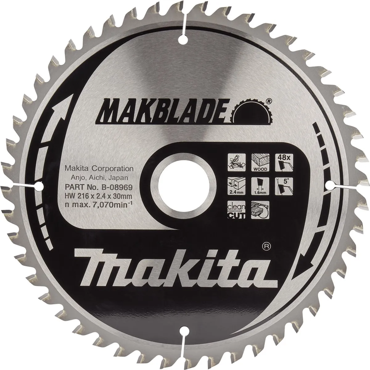 Makita B-08969 Afkortzaagblad Hout 216mm 48T
