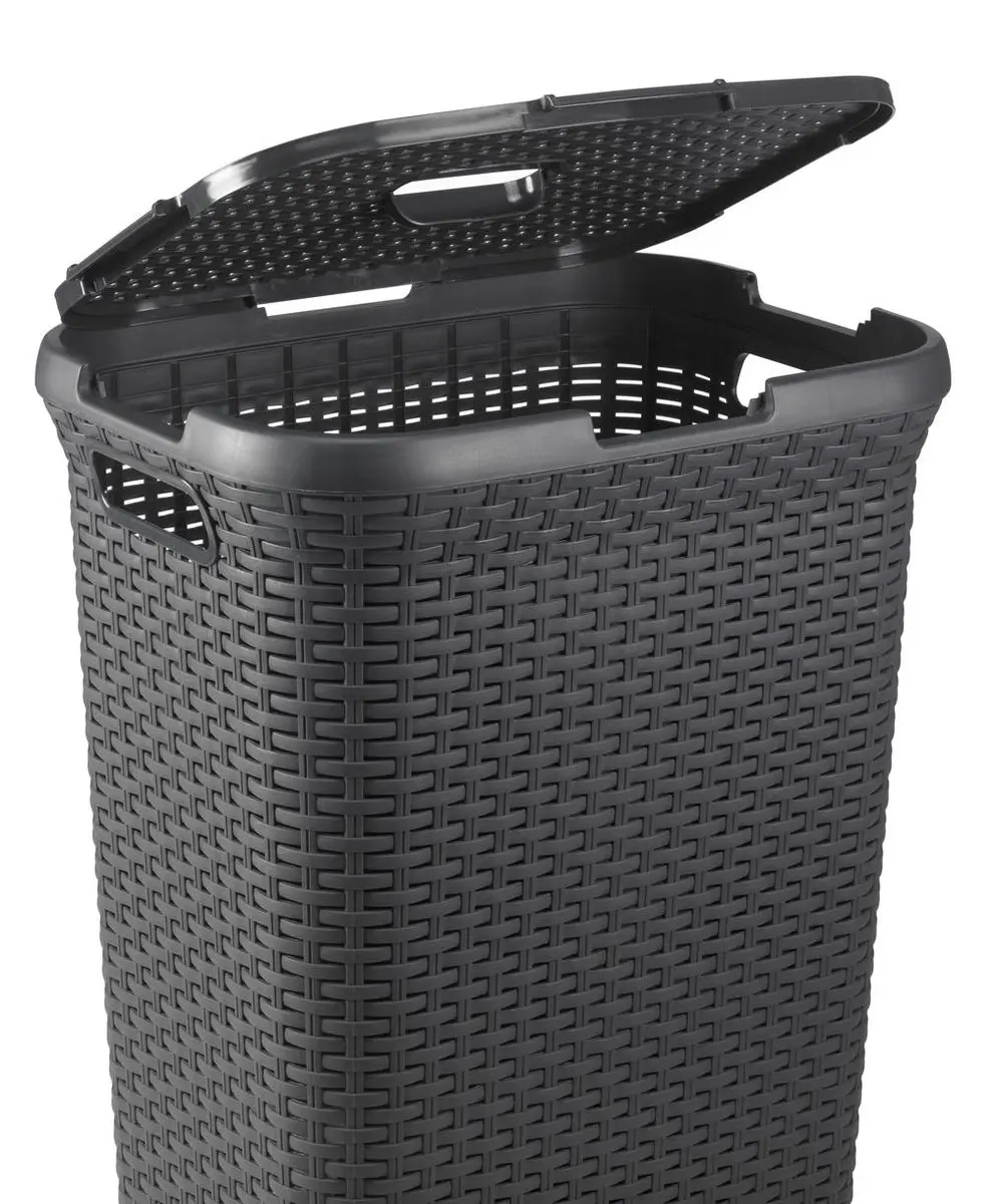 Curver Style Wasmand met Deksel 60L - 2 Stuks - Antraciet
