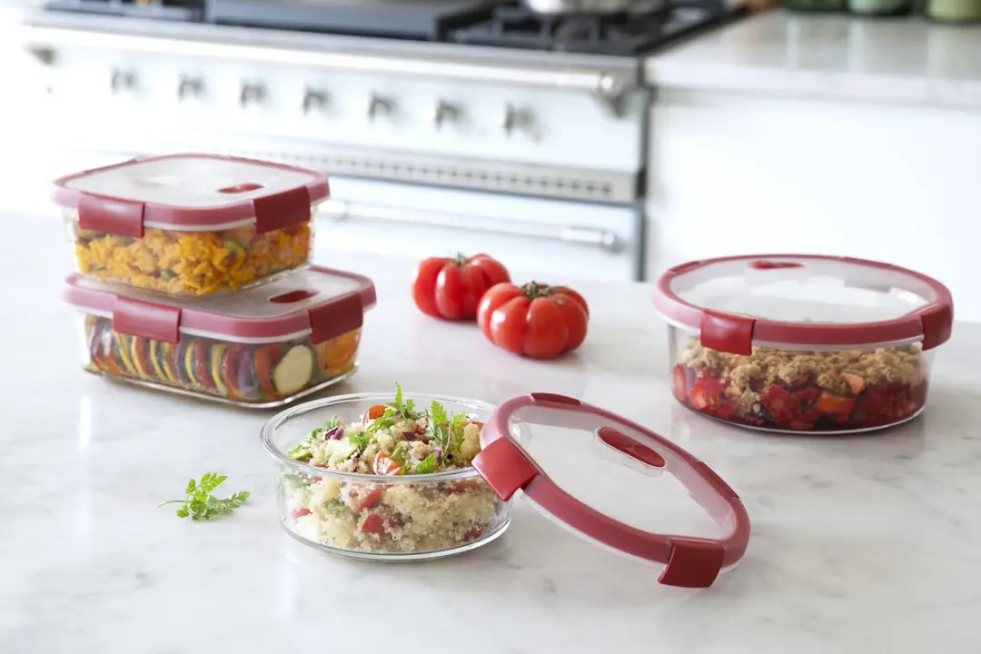 Curver Smart Cook Vershouddoos - 4x0,6L - Rood/Transparant