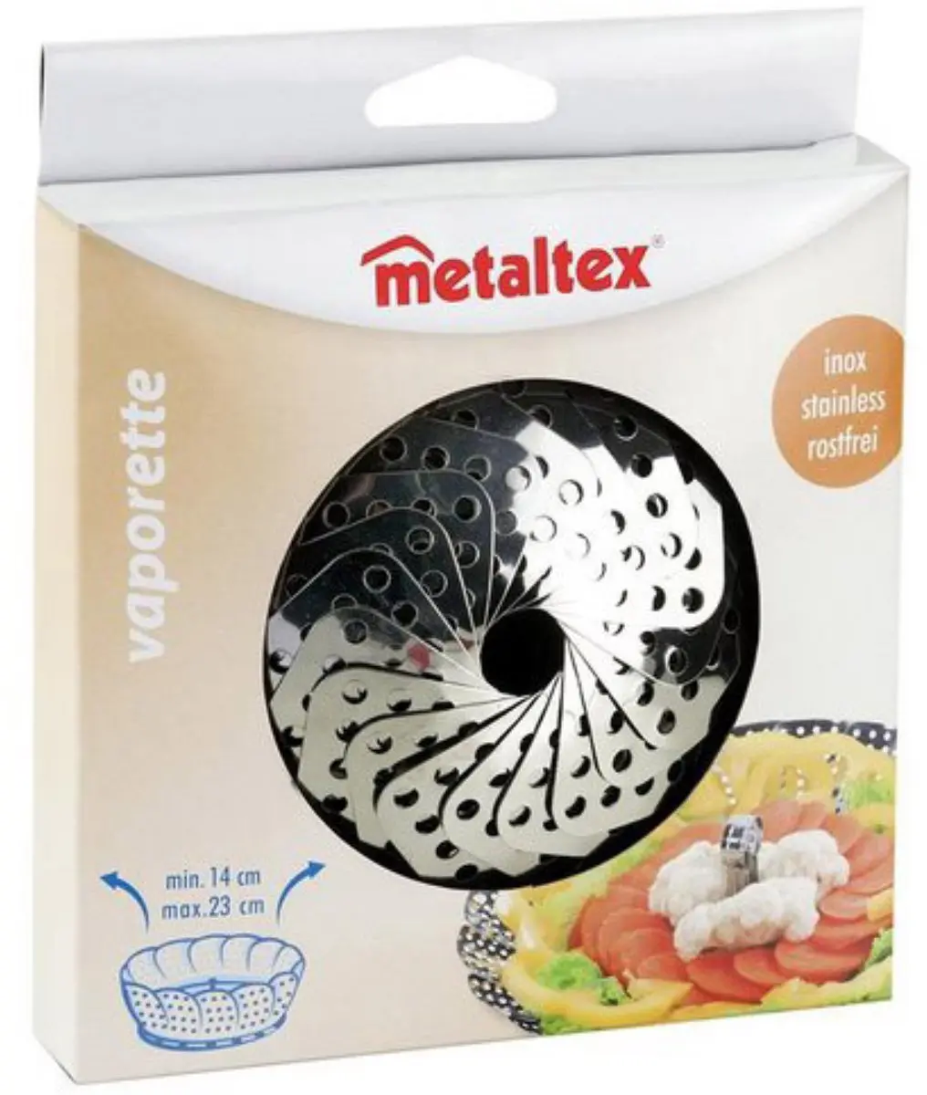 Metaltex Opvouwbare Groentenstomer RVS 23cm - Zilver