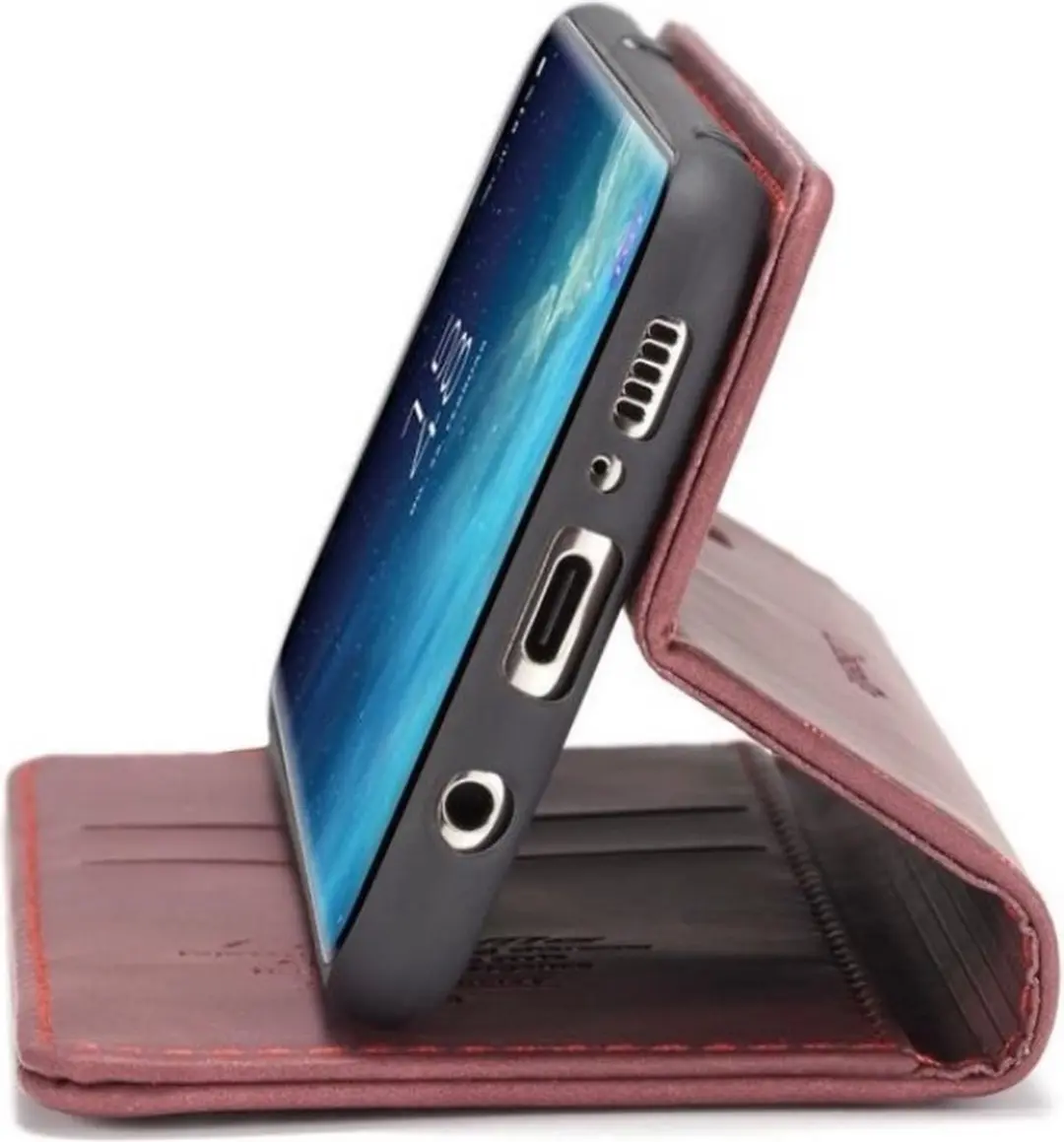 Caseme Bookcase Telefoonhoes Oppo A74 5G - Portemonnee - Paars