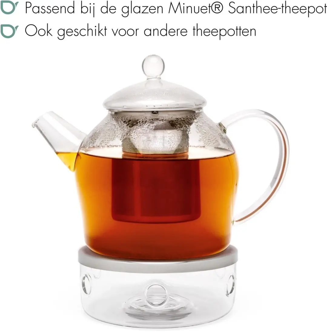 Bredemeijer Glazen Theelichthouder Minuet - Transparant/RVS