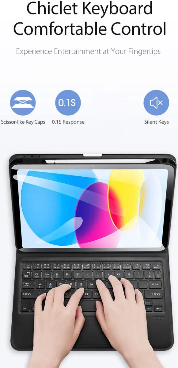 Dux Ducis Hoes voor iPad 10/11 10.9" - Toetsenbord - Zwart