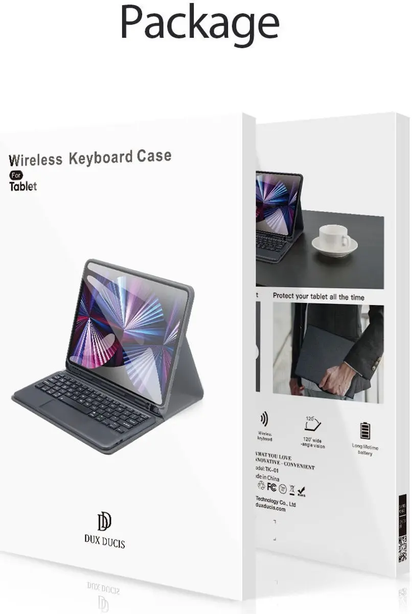 Dux Ducis Hoes voor iPad 10/11 10.9" - Toetsenbord - Zwart