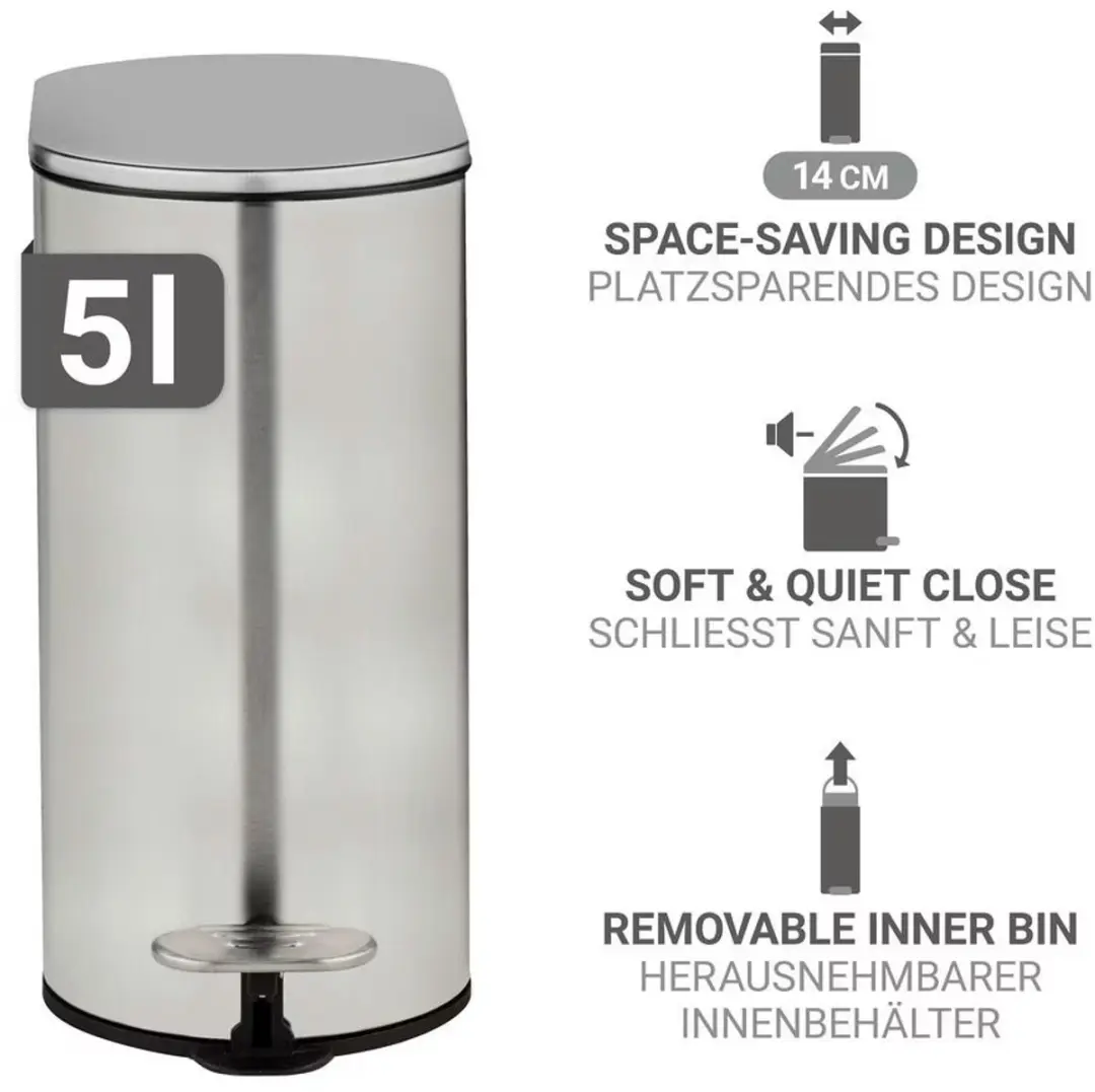 Wenko Collungo Afvalemmer 5L RVS - 24645100